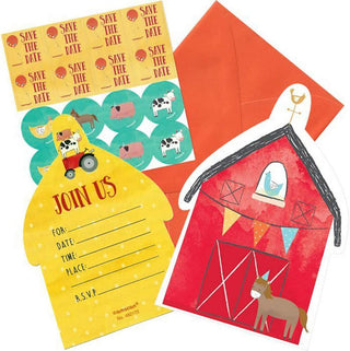 Farmyard Party Supplies | Farmyard Party Invitations | Farm Animal Party | Save the Date Kids Party Invitations
