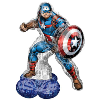 Captain America Foil Balloon | Captain America Standing Airloonz | Avengers Party Supplies | Avengers Party Balloons | Captain America Party Balloons 