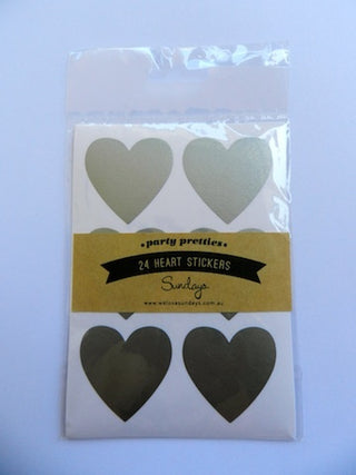 Silver Stickers | Heart Stickers  Silver Heart Stickers | NZ Party Supplies |