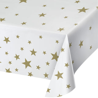 White & Gold Stars Tablecover