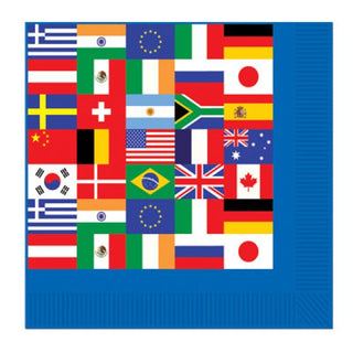 International Flags Napkins - Lunch 16 Pkt