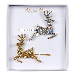 Meri Meri Glitter Reindeer Hairslides | Christmas Hairclips