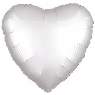 Satin Luxe White Heart Foil Balloon | Love Balloons NZ