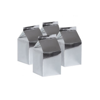 Five Star Metallic Silver Milk Cartons | Five Star Silver Milk Cartons | Five Star Milk Cartons | Five Star | NZ Party Supplies |