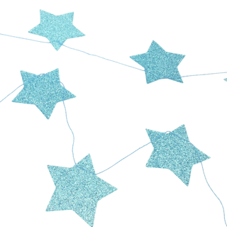Mini Blue Glitter Star Banner | Glitter Star Banner | Blue Glitter Star Banner | NZ Party Supplies |