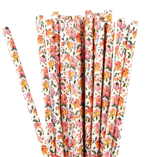 Liberty Floral Paper Straws - 25 Pkt