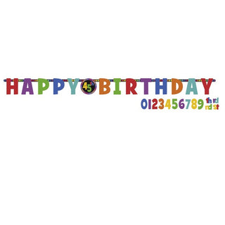 Dots & Stripes Add an Age Happy Birthday Banner | Rainbow Party Supplies NZ