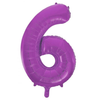 Giant Pretty Purple Number 6 Foil Balloon | Purple Party Supplies NZ