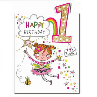 Rachel Ellen Fairy Number 1 Birthday Card
