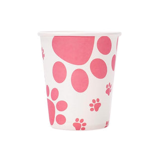 Pink Paw Print Cups | Cat Party Supplies NZ