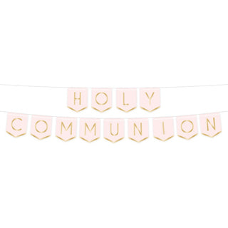 Botanical Celebration Pink Holy Communion Pennant Banner