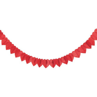 Red Hearts Tissue Paper Banner