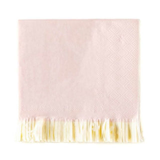 My Mind's Eye Baby Pink Fringed Napkins - Beverage 12 Pkt
