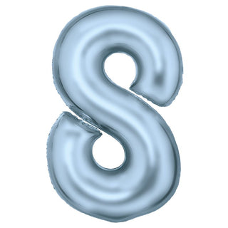 Giant Silk Lustre Pastel Blue Number Foil Balloon - 8