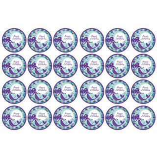Mermaid Wishes Edible Icing Cupcake Images | Mermaid Party Supplies NZ