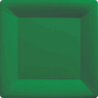 Festive Green Square Plates | Green Party Supplies NZ