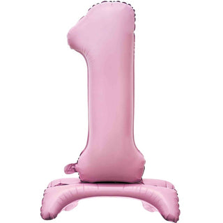 Giant Pastel Pink Air-Fill Number Foil Balloon - 1 | Pink 1st Birthday Party Supplies NZ