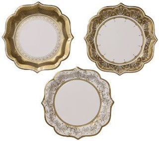 Party Porcelain Gold Paper Plates - Dinner LAST ONE