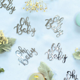 Silver Jumbo Confetti - Oh Baby