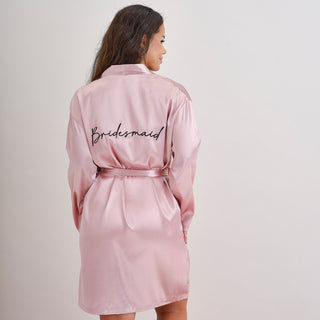 Ginger Ray Pink Embroidered Bridesmaid Dressing Gown |Pink Embroidered Bridesmaid Dressing Gown |  Bridesmaid Dressing Gown | NZ Party Supplies |