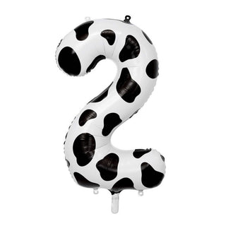 Giant Cow Print Number 2 Foil Balloon | Farm Party Supplies NZ