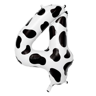 Giant Cow Print Number Foil Balloon - 4