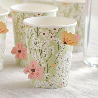 Ginger Ray | Ginger Ray Baby Shower Cups | Floral Cups | Baby Shower Cups | NZ Party Supplies  |