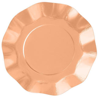 Rose Gold Ruffle Plates - 10 Pkt