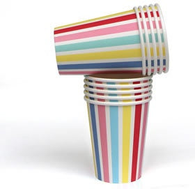 Vintage Carnival Stripe Cups | Vintage Carnival Stripe Cups |Carnival Stripe Cups | NZ Party Supplies |