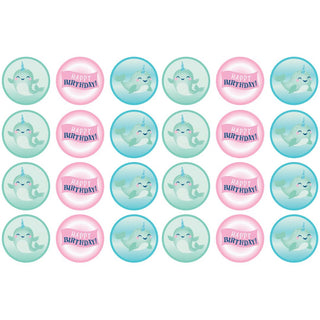 Narwhal Sea Creatures Edible Icing Cupcake Images | Narwhal Party Supplies NZ