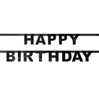 Black Glitter Happy Birthday Garland