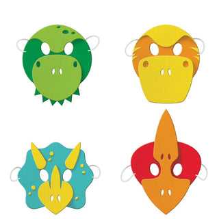Foam Dinosaur Party Masks - 4 Pkt
