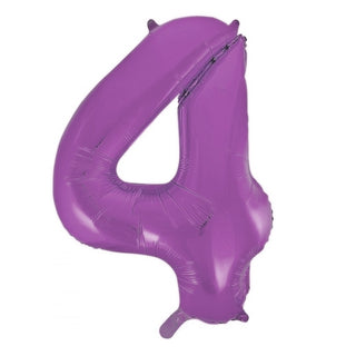 Giant Pretty Purple Number Foil Balloon - 4