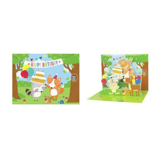 Forest Friends Birthday Card - Paper Pop up Card | Woodland Party Supplies NZ