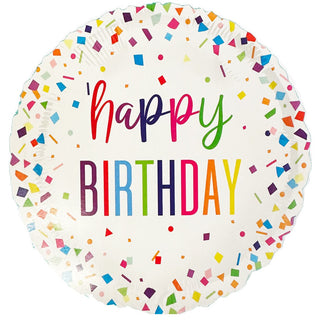Bright Confetti Happy Birthday Foil Balloon | Rainbow Party Supplies NZ