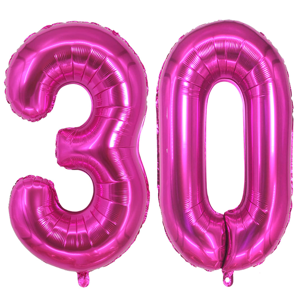 Giant Number 30 Foil Balloons - Hot Pink – Build a Birthday NZ