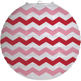 Pink & Red Chevron Lantern