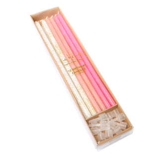Gold Glitter and Pink Candles | Pink Party supplies NZ