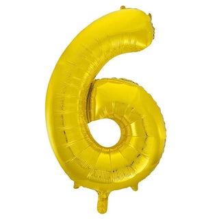 Giant Gold Number Foil Balloon - 6