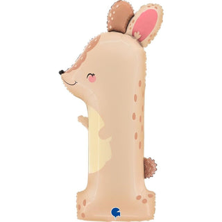Bunny Rabbit Giant Number 1 Foil Balloon | 1st Birthday Party Supplies NZ