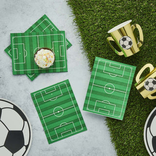 It's a Goal Football Pitch Shaped Napkins | Soccer Party Supplies NZ