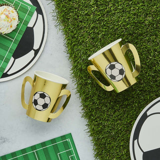 It's a Goal Gold Trophy Cups | Soccer Party Supplies NZ