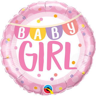 Baby Girl Banner Dots Foil Balloon