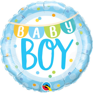Baby Boy Banner Dots Foil Balloon