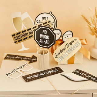 Happy Retirement Photo Booth Props - 10 Pkt
