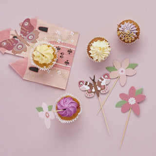 Little Princess Flower & Butterfly Food Picks - 12 Pkt