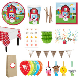 Deluxe Farmyard Party Pack for 8 - SAVE 10%