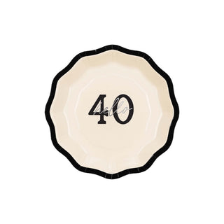 Elegant Milestone 40th Plates - Lunch 6 Pkt