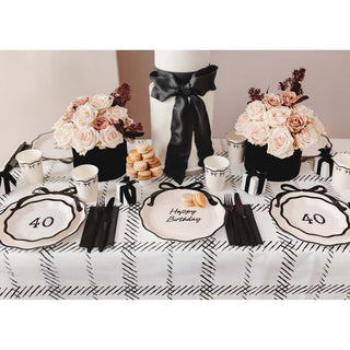 Elegant Milestone 40th Plates - Lunch 6 Pkt
