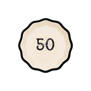 Hootyballoo | Elegant Milestone 50th Plates | 50th Birthday Party Supplies NZ